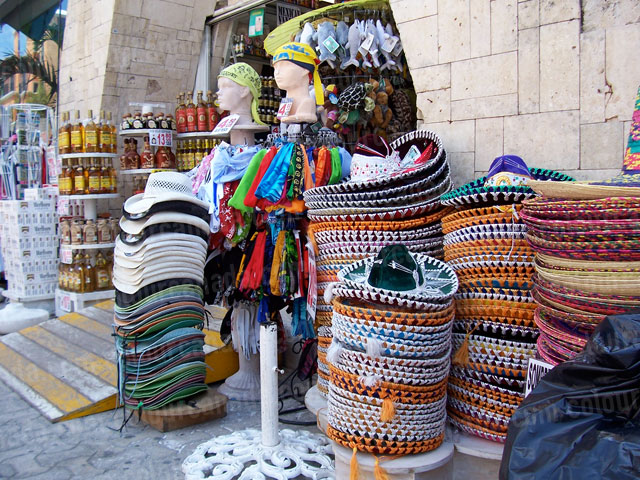 Colourful Mexican Shop with Sombreros | Cheap Stock Photo