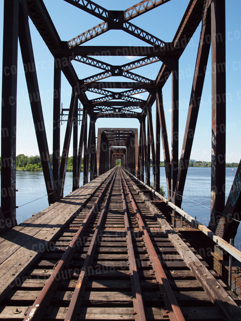 Train Bridge (2) Tracks and Girders | Cheap Stock Photo