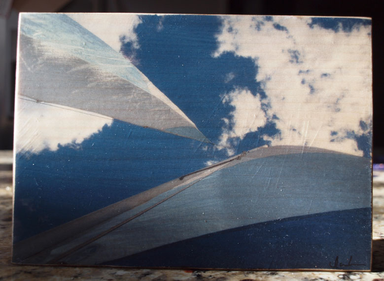 Original Photo Print | Blue and White Sails | Reclaimed Wood
