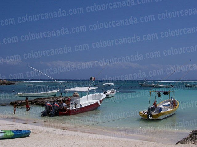 Boats on the Beach, Akumal, Mexico | Cheap Stock Photo