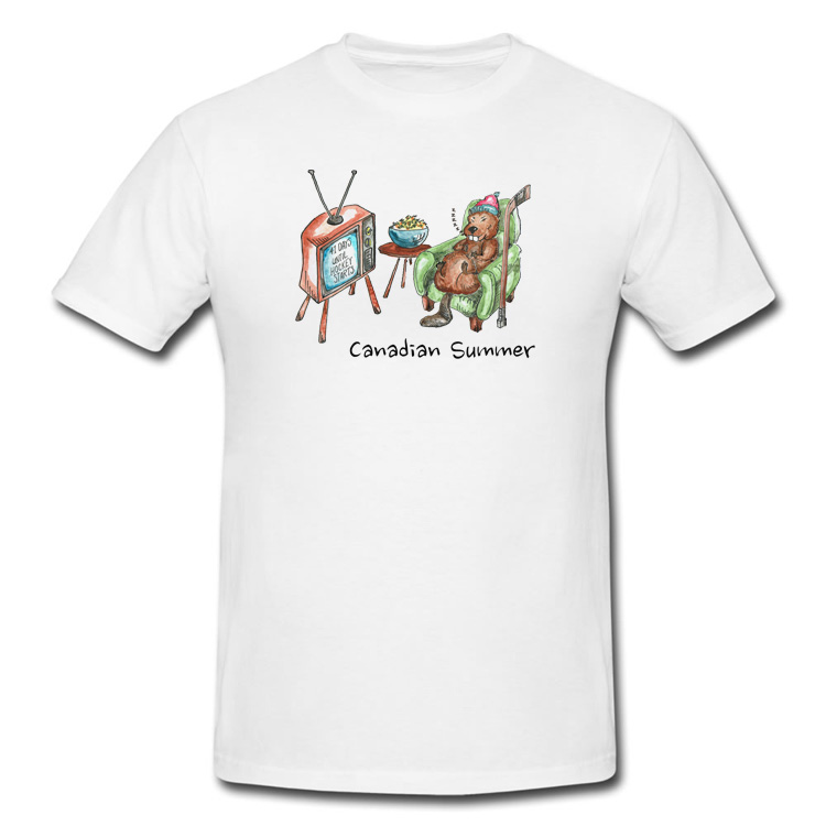 Canadian Summer Beaver Illustration T Shirt Canadian Summer Beaver Illustration T Shirt