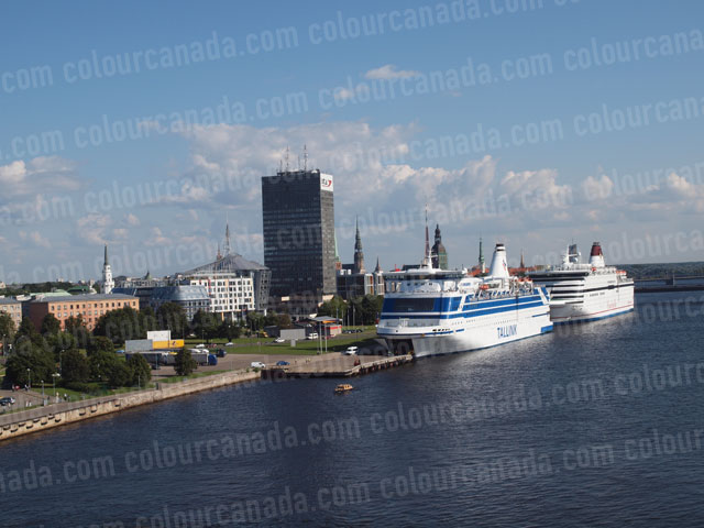 Cruise Ships and Skyline at Riga, Latvia | Cheap Stock Photo