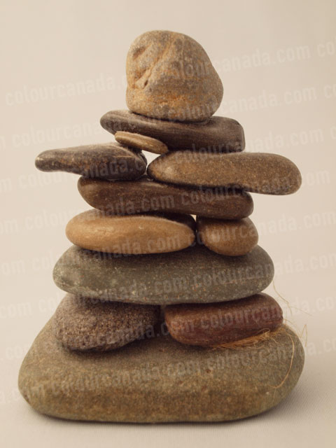 Inukshuk (2) Small Stone Statue | Cheap Stock Photo