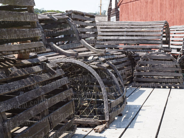 Lobster Traps on a Dock | Cheap Stock Photo