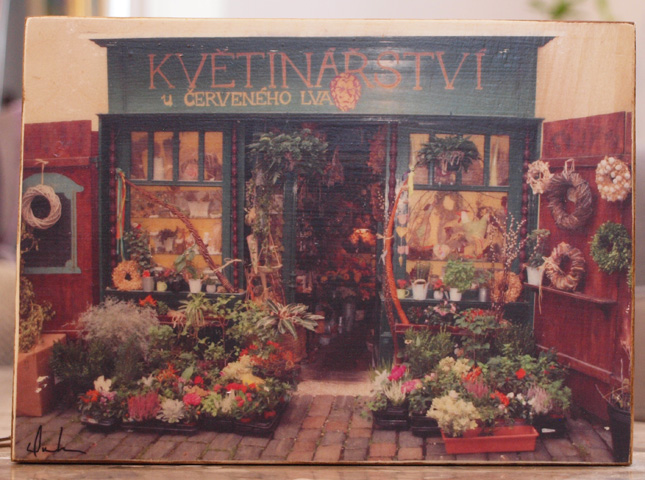 Original Photo Print | Prague Flower Shop | Reclaimed Wood
