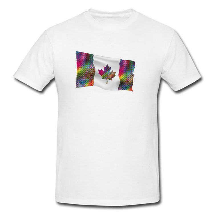 Pyschedelic Canadian Flag T Shirt