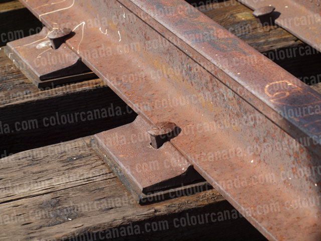 Railway (3) Rusted Track and Spikes | Cheap Stock Photo