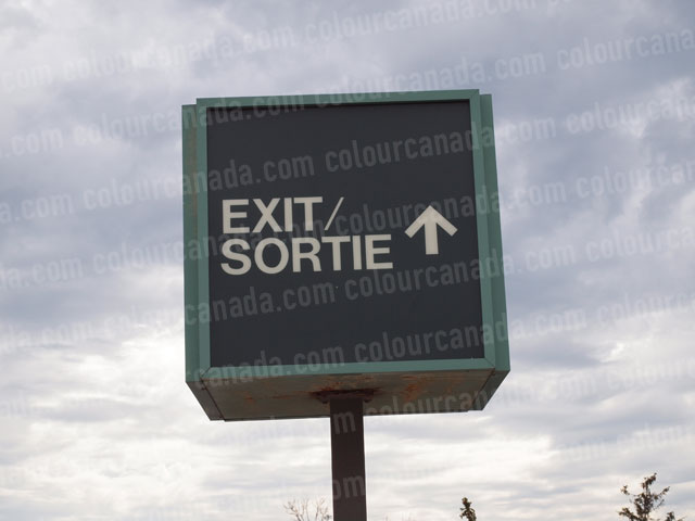 Sign Exit Sortie Bilingual | Full Res Cheap Stock Photo