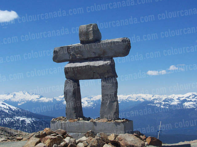 Inukshuk at the top of Whistler Mountain | Cheap Stock Photo