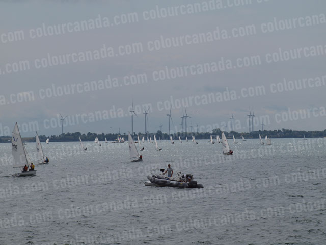 Wind Power Sail Boats and Turbines | Cheap Stock Photo